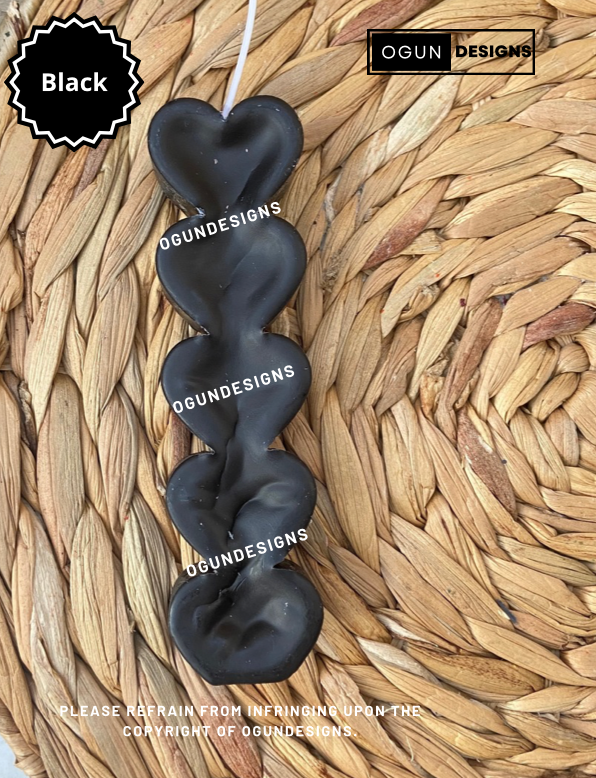 Black Heart Candles, Black Candles, Heart Candles, Velas de Corazón Negro, Velas Negro, Velas de Corazón