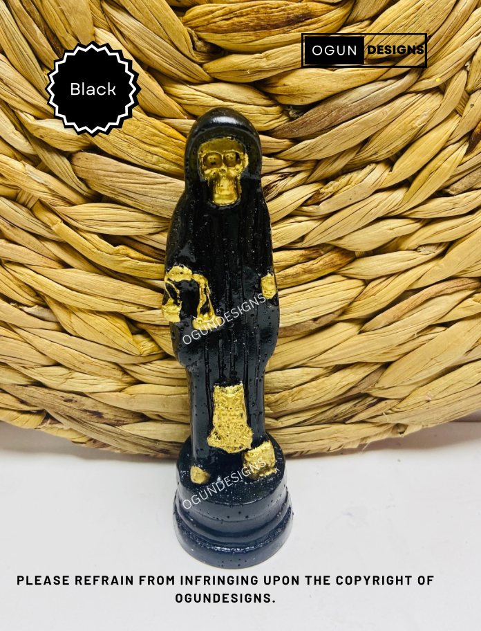 Our Mother Holy Death 5" Inches Tall, Black Holy Death Statue, Altar and protection statue/Nuestra Señora Santa Muerte 5" Pulgadas Alto