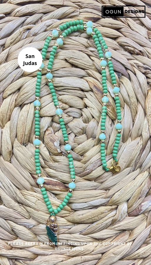 San judas religious necklace, St.Jude Necklace, Spiritual protection, San Judas collar, Collar spiritual