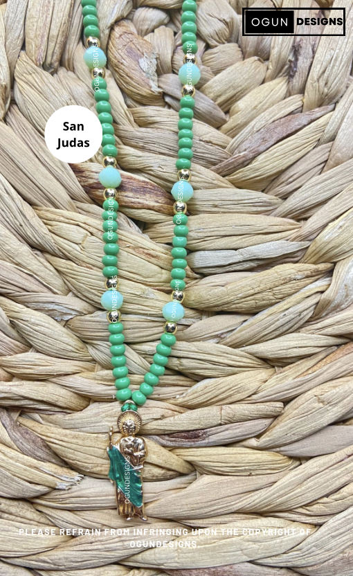 San judas religious necklace, St.Jude Necklace, Spiritual protection, San Judas collar, Collar spiritual