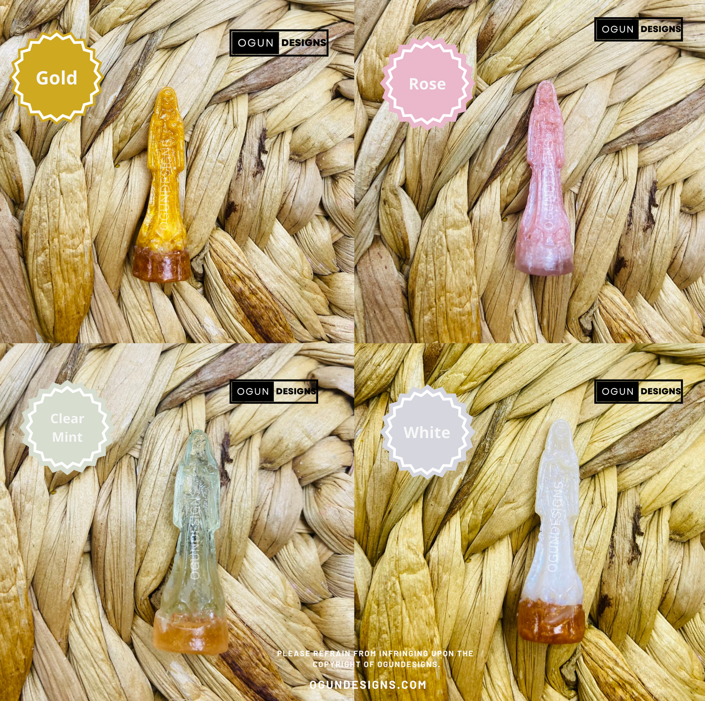 Our Mother Holy Death 1" Inches Tall, Orange Holy Death Statue, Altar and protection statue/Nuestra Señora Santa Muerte 1" Pulgadas Alto