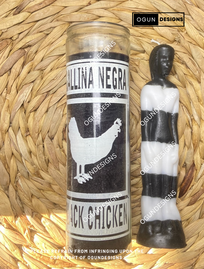 Self Healing, Self Love, Cleansing Candle, Black Chicken Cleansing Cane/Vela de Limpia, Gallina Negra Vela Para Limpia