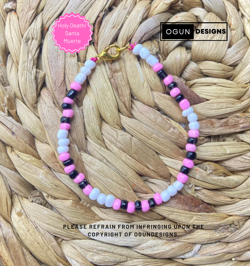 Holy Death Protection Bracelet, Pulsera De Proteccion De La Santa Muerte