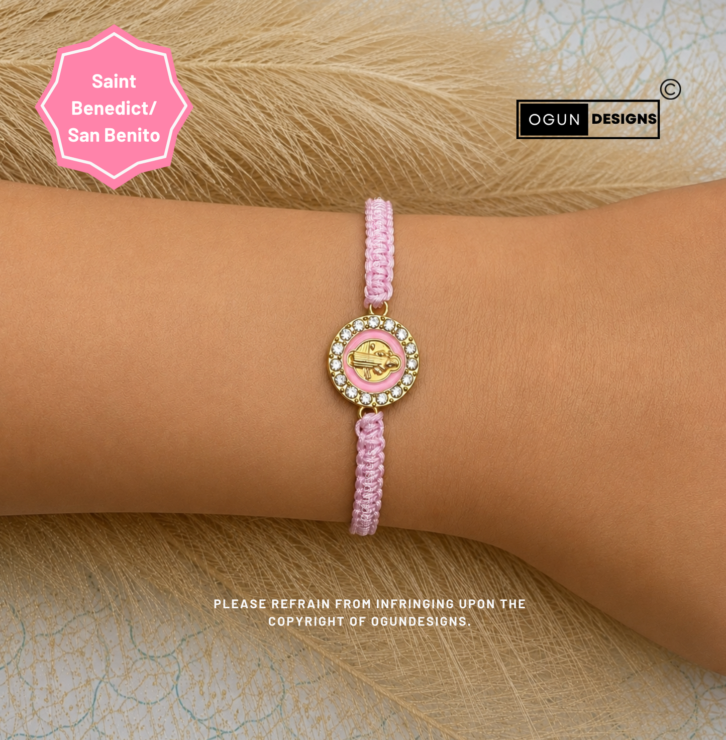 Saint Benedict Bracelet, Woven Bracelet, Spiritual protection bracelet, St. Benedict Pulsera, Pulsera De San Benito
