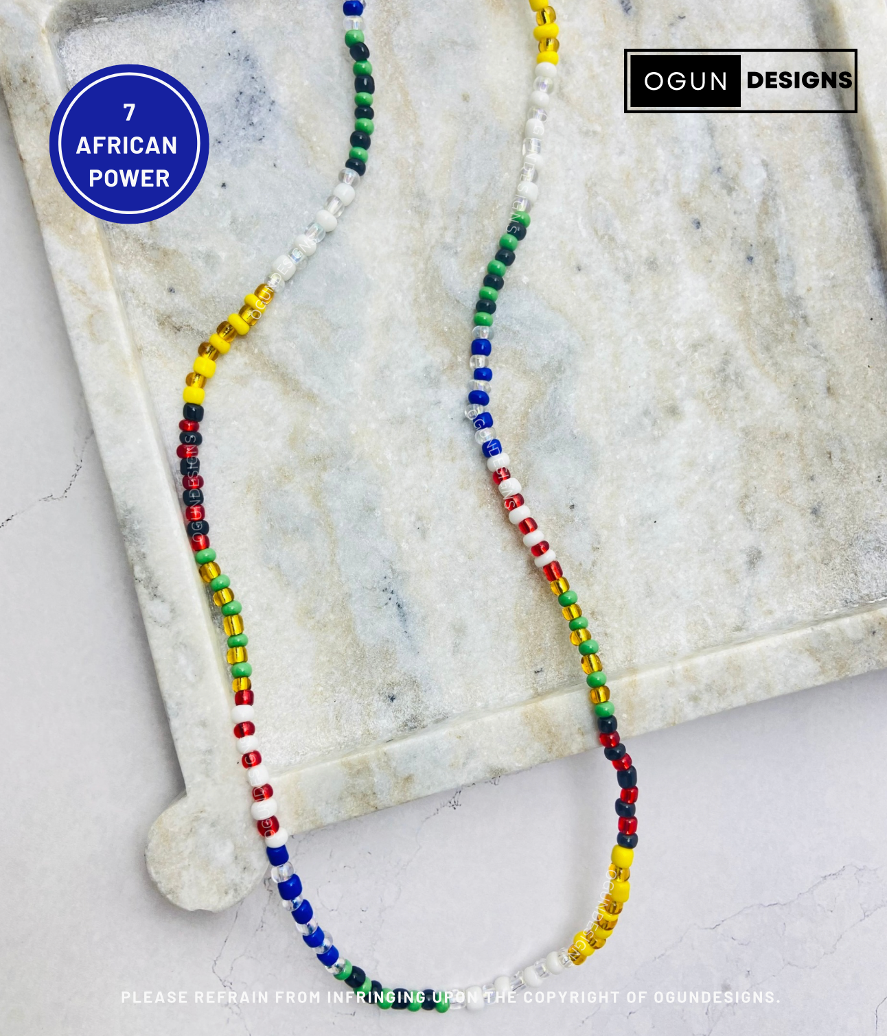 7 African Power Eleke Necklace, 7 potencias Collar, 7 Eleke Santeria Yoruba Orisha Necklace, Collar
