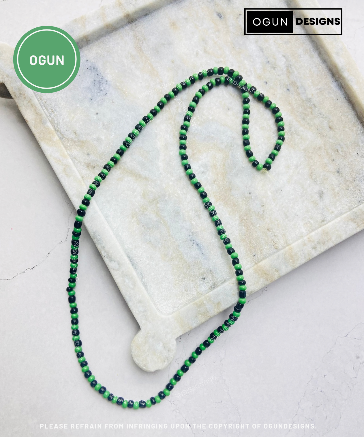 Ogun Necklace, Orisha Santeria Eleke Necklace, Collar De Ogun De Proteccion