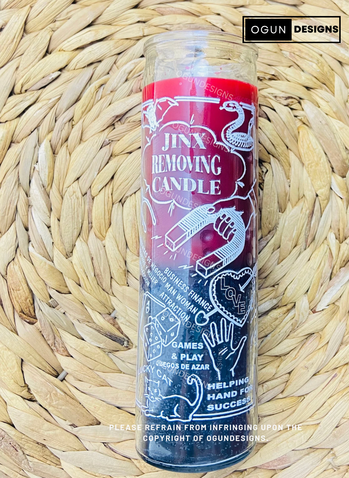 Jinx Removing Candle, Reversible Candle, Vela para eliminar la mala suerte, Vela Reversible