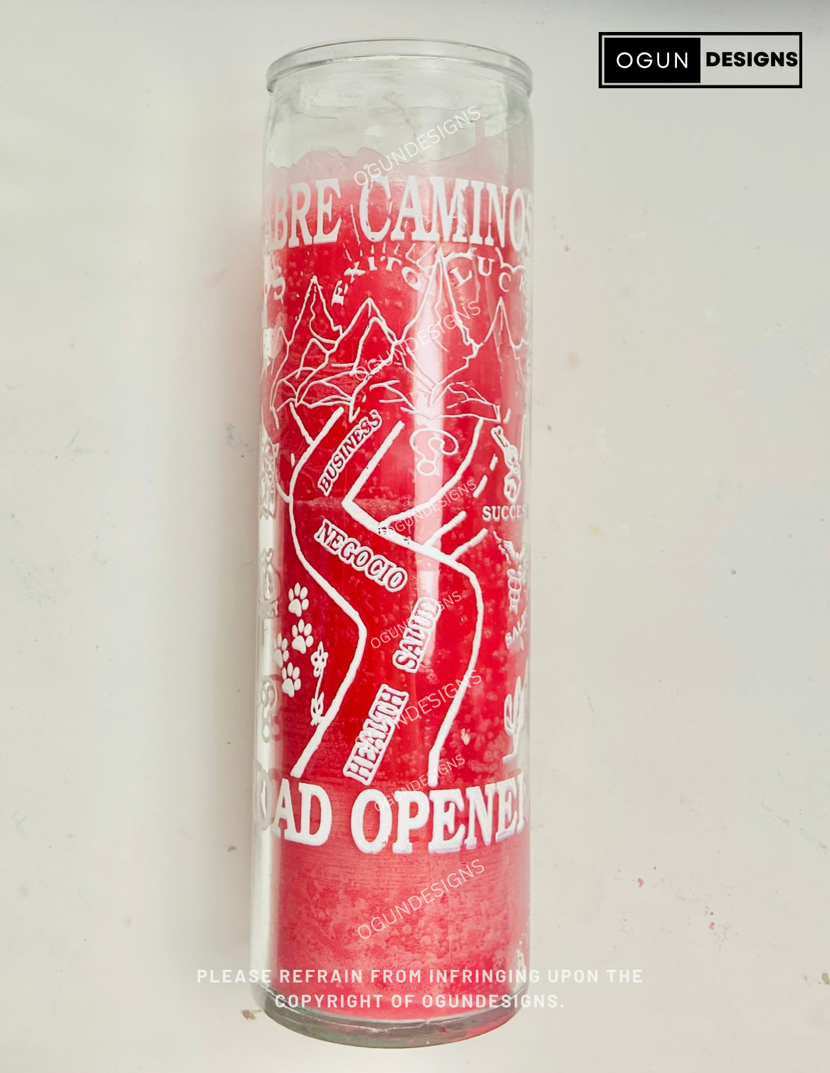 Pink Road Opener Glass Candle, Open Roads Candle, Vela de cristal Rosita de Abre Camino, Vela de Abre Caminos