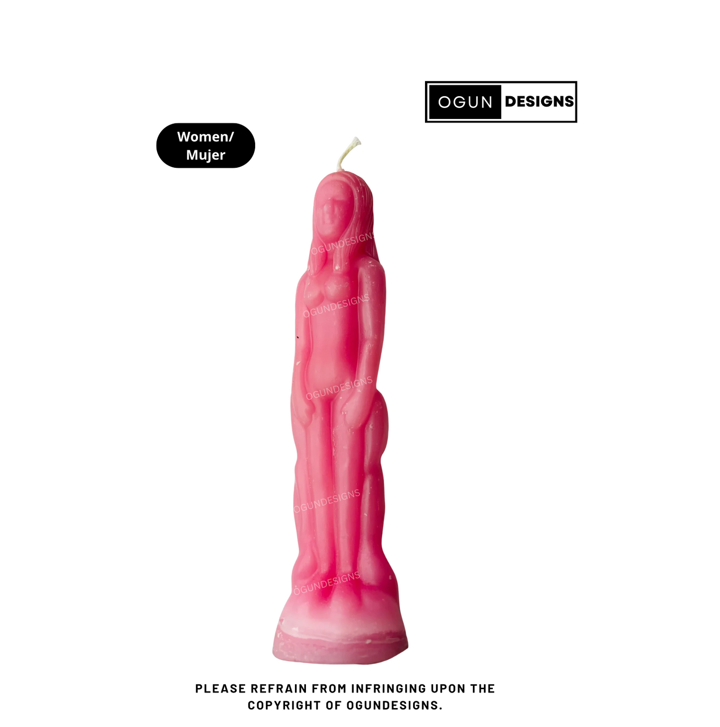 Pink Female Ritual Image Candle, Female Figure Candle, Vela con imagen de Mujer Rosa, Vela Figura De Mujer