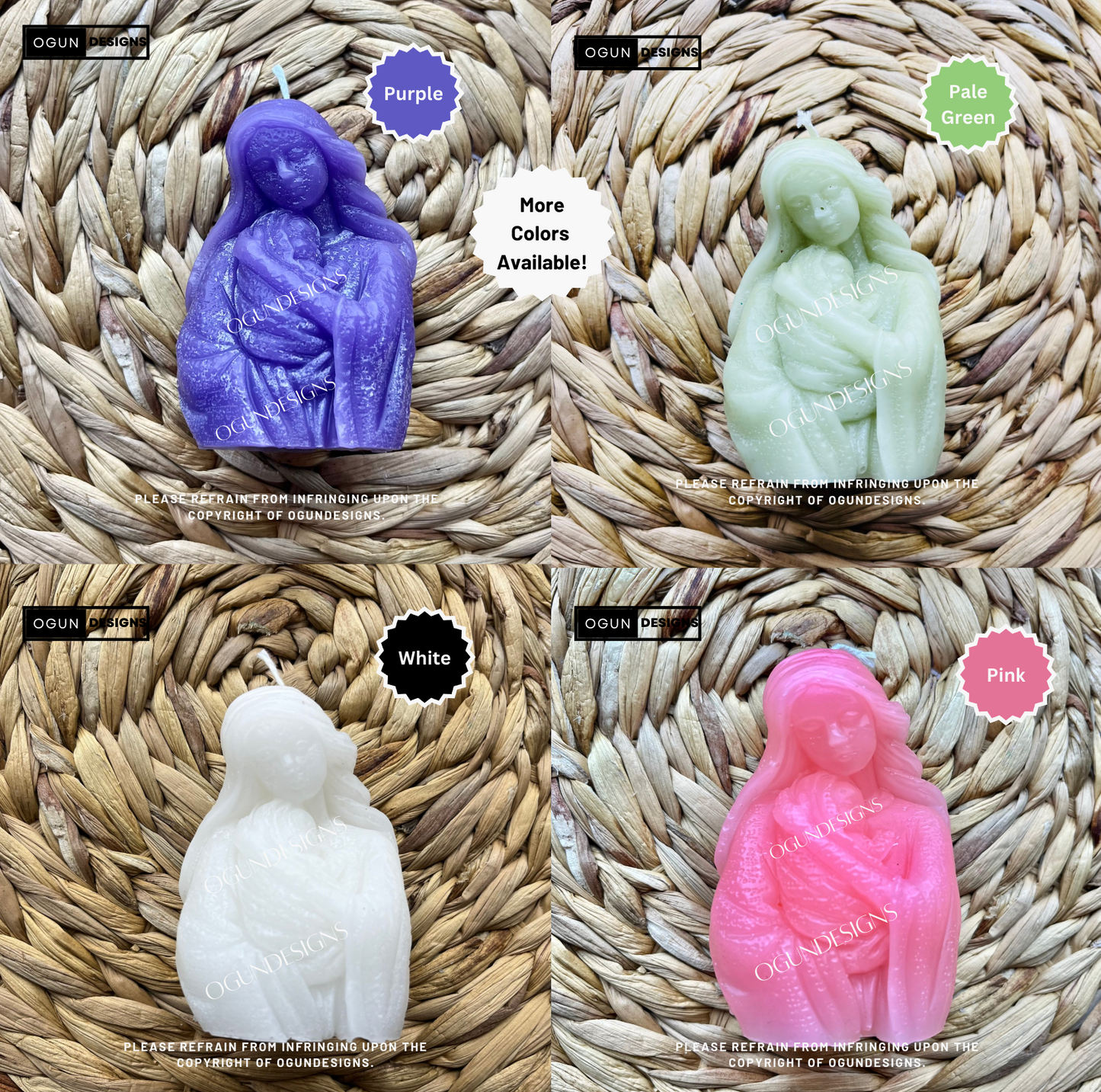 Virgen Mary Figure Candles, Velas de La Virgen Maria