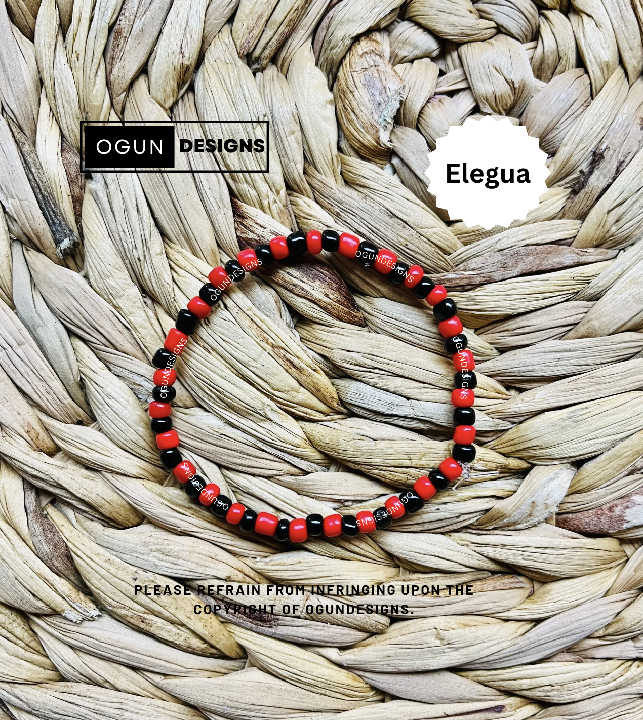 Orisha Santeria Yoruba Protection Bracelets, Elegua Eleke Bracelet, Elegua protection Bracelet