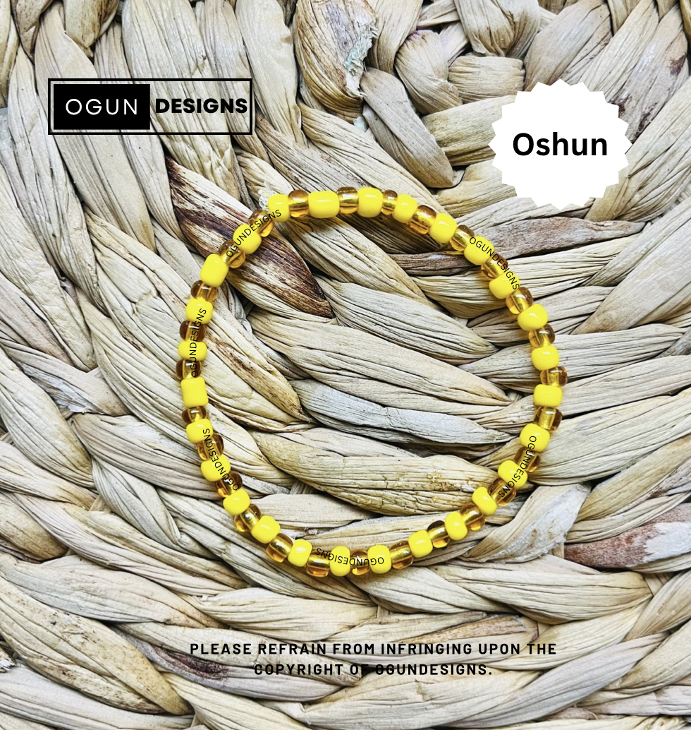 Orisha Santeria Yoruba Protection Bracelets, Oshun Eleke Bracelet, Oshun protection Bracelet