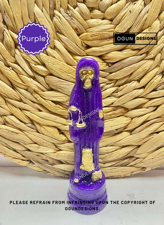 Our Mother Holy Death 5" Inches Tall, Purple Holy Death Statue, Altar and protection statue/Nuestra Señora Santa Muerte 5" Pulgadas Alto