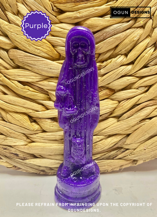 Our Mother Holy Death 5" Inches Tall, Purple Holy Death Statue, Altar and protection statue/Nuestra Señora Santa Muerte 5" Pulgadas Alto