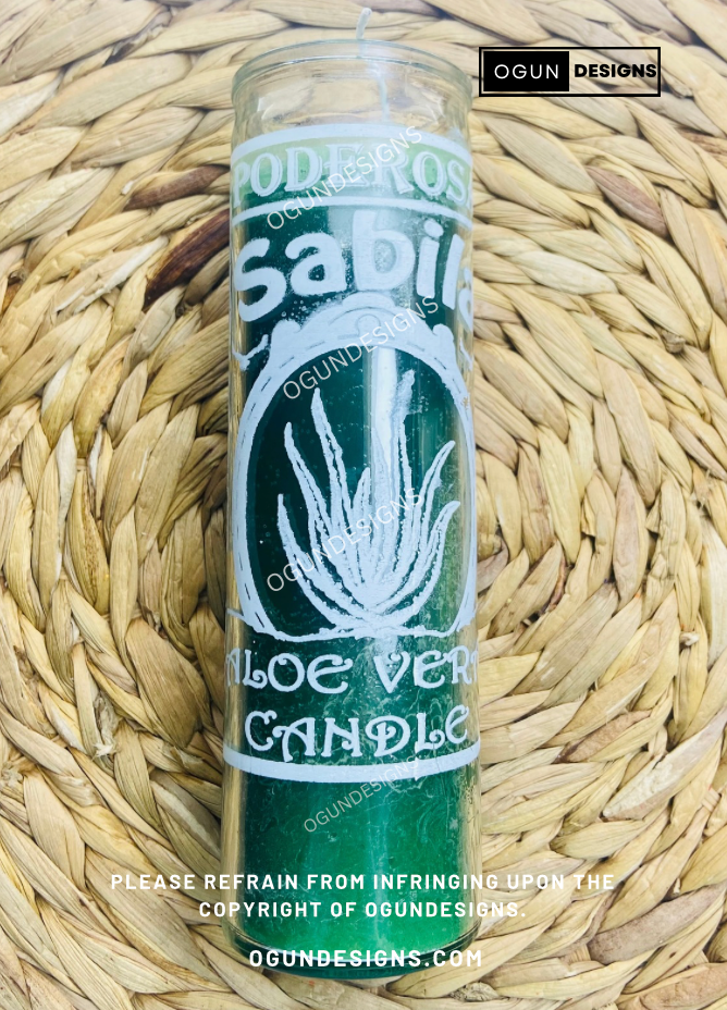 Aloe Vera Cleansing Glass Candle, Vela De Sabila de Vidrio, Vela De Limpia