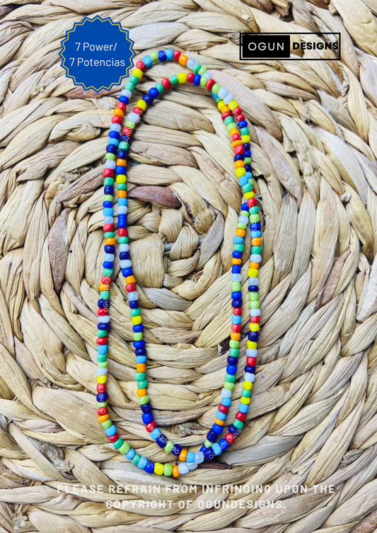 7 African Power Eleke Necklace, 7 potencias Collar, 7 Eleke Santeria Yoruba Orisha Necklace, Collar