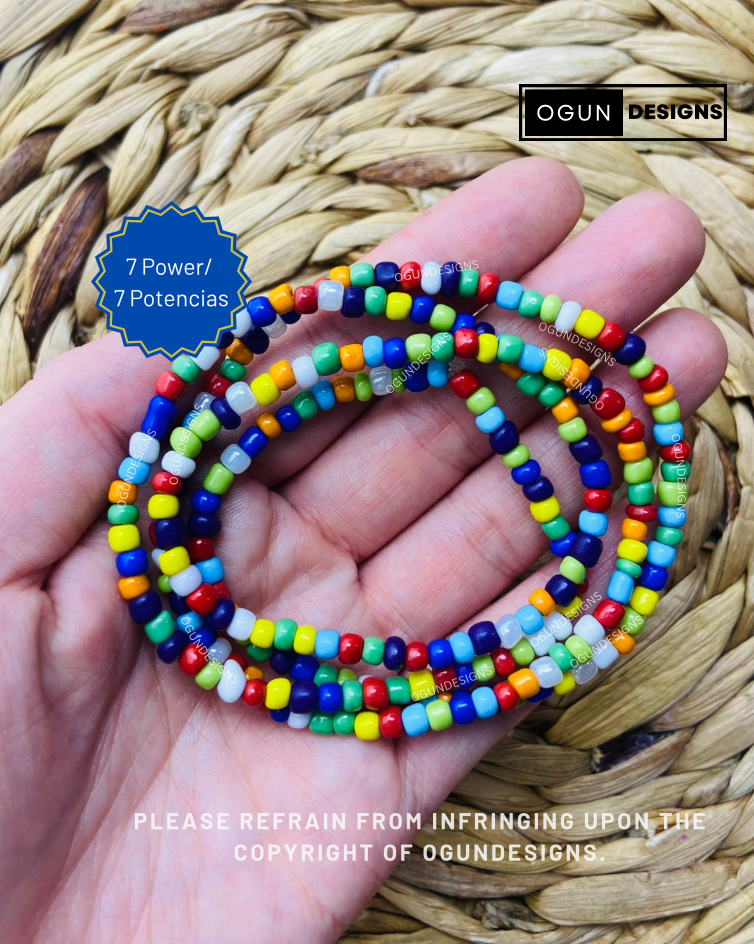 7 African Power Eleke Necklace, 7 potencias Collar, 7 Eleke Santeria Yoruba Orisha Necklace, Collar