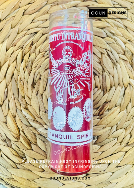 Intranquil Spirit Glass Candle, Vela de Espiritu Intranquilo