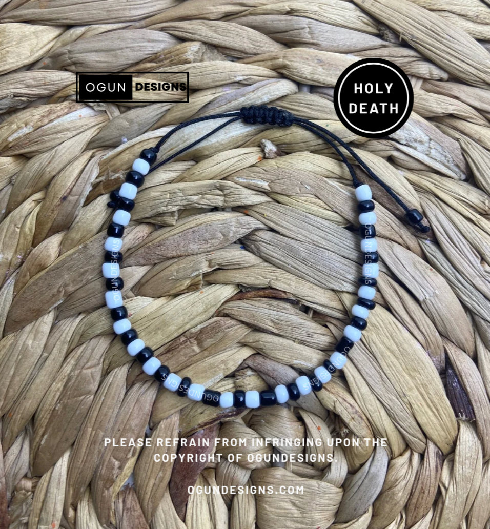 Holy Death Beaded Bracelet, Pulsera De Proteccion De La Santa Muerte