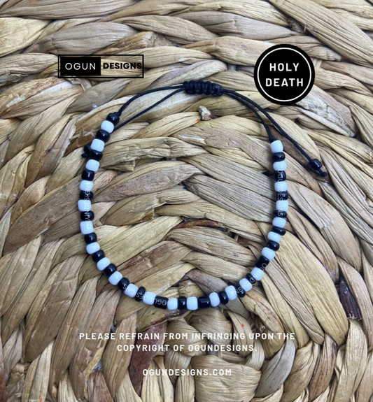 Holy Death Beaded Bracelet, Pulsera De Proteccion De La Santa Muerte