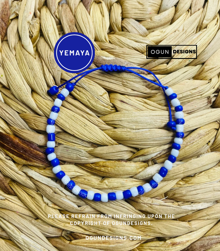 Yemaya Eleke Bracelet, Orisha Santeria Yoruba Protection Bracelets, Yemaya protection Bracelet