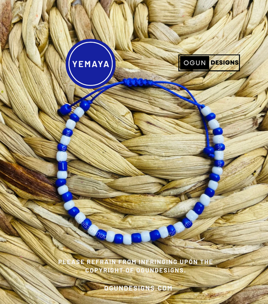 Yemaya Eleke Bracelet, Orisha Santeria Yoruba Protection Bracelets, Yemaya protection Bracelet