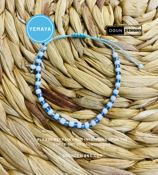 Yemaya Eleke Bracelet, Orisha Santeria Yoruba Protection Bracelets, Yemaya protection Bracelet