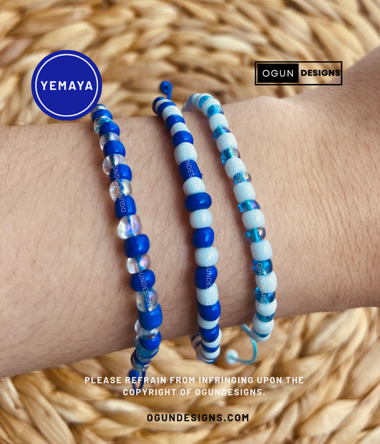 Yemaya Eleke Bracelet 3 Pack, Orisha Santeria Yoruba Protection Bracelets, Yemaya protection Bracelet
