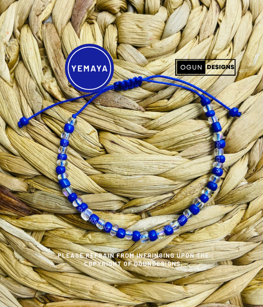 Yemaya Eleke Bracelet, Orisha Santeria Yoruba Protection Bracelets, Yemaya protection Bracelet