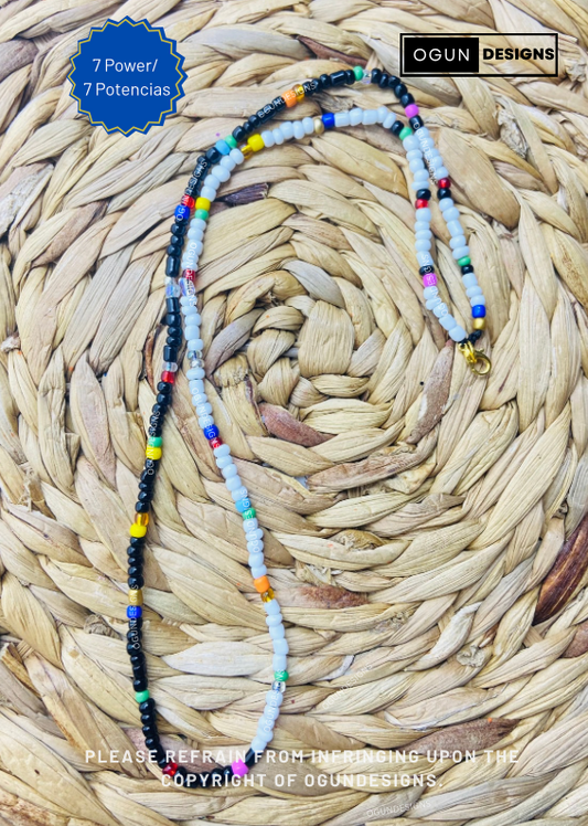 7 African Power Eleke Necklace, 7 potencias Collar, 7 Eleke Santeria Yoruba Orisha Necklace, Collar