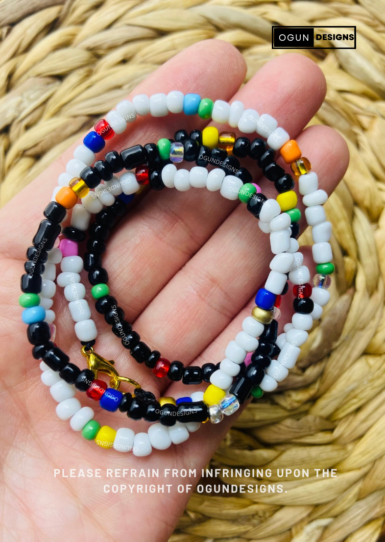 7 African Power Eleke Necklace, 7 potencias Collar, 7 Eleke Santeria Yoruba Orisha Necklace, Collar