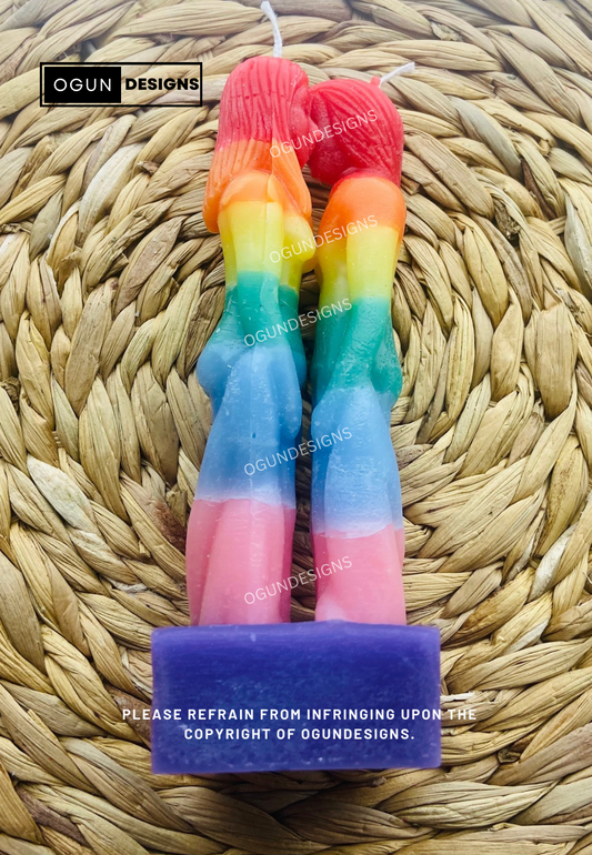 Chakra Couples Candle, Chakra Candles, Seven Color Aura Cleansing, Chakra Velas De Pareja, Vela De Chakra