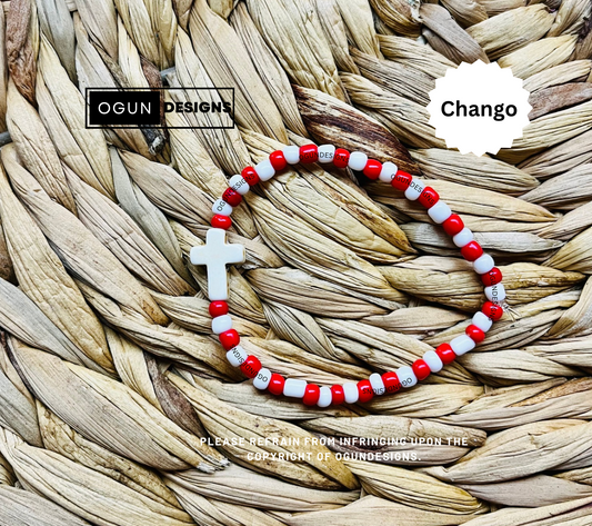 Orisha Santeria Yoruba Protection Bracelets, Chango Eleke Bracelet, Chango protection Bracelet