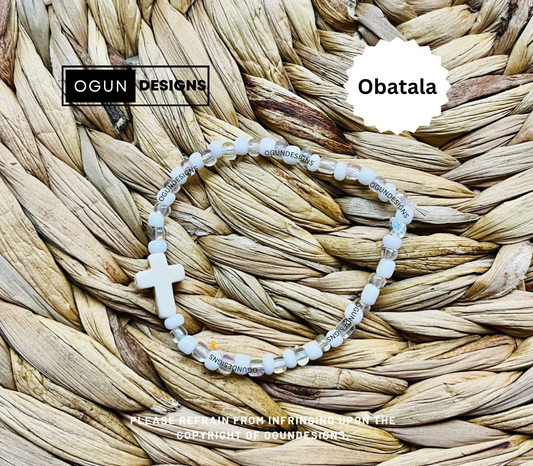 Orisha Santeria Yoruba Protection Bracelets, Obatala Eleke Bracelet, Obatala protection Bracelet