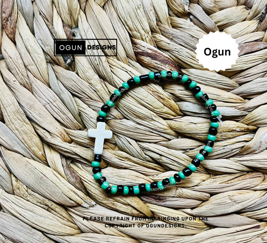 Orisha Santeria Yoruba Protection Bracelets, Ogun Eleke Bracelet, Ogun protection Bracelet