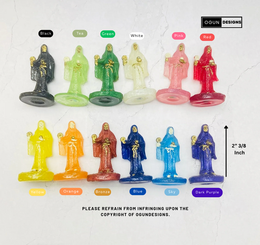 Our Mother Holy Death 2" 3/8 Inches Tall statue, Holy Death Statue, Altar and protection statue/Nuestra Señora Santa Muerte 2" 3/8 Pulgadas Alto, Estatua de la Santa Muerte