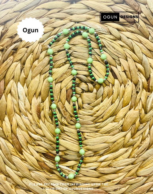 Ogun Necklace, Orisha Santeria Eleke Necklace, Collar De Ogun De Proteccion