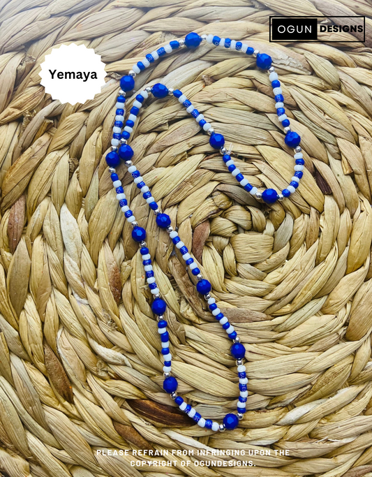 Yemaya Eleke Necklace, Orisha Santeria Yoruba Protection Necklace, Yemaya protection Necklace, Collar de Yamaya Eleke