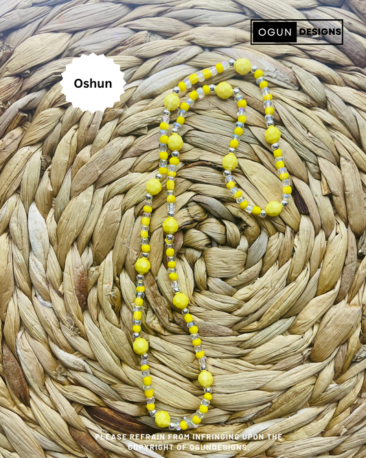 Orisha Santeria Yoruba Protection Necklace, Oshun Eleke Necklace, Oshun protection Necklace, Collar de Oshun