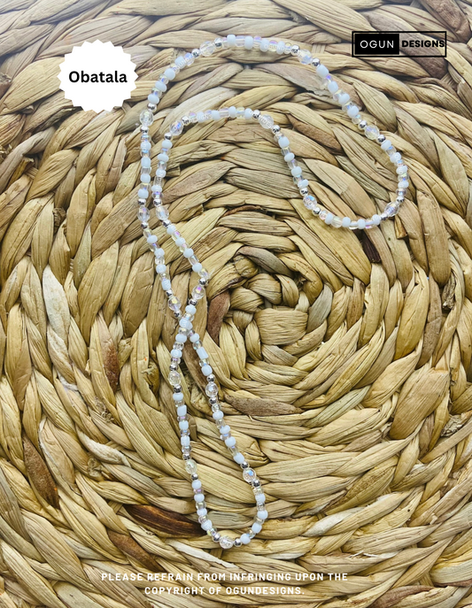 Obatala Necklace, Orisha Santeria Eleke Necklace, Collar De Obatala De Proteccion