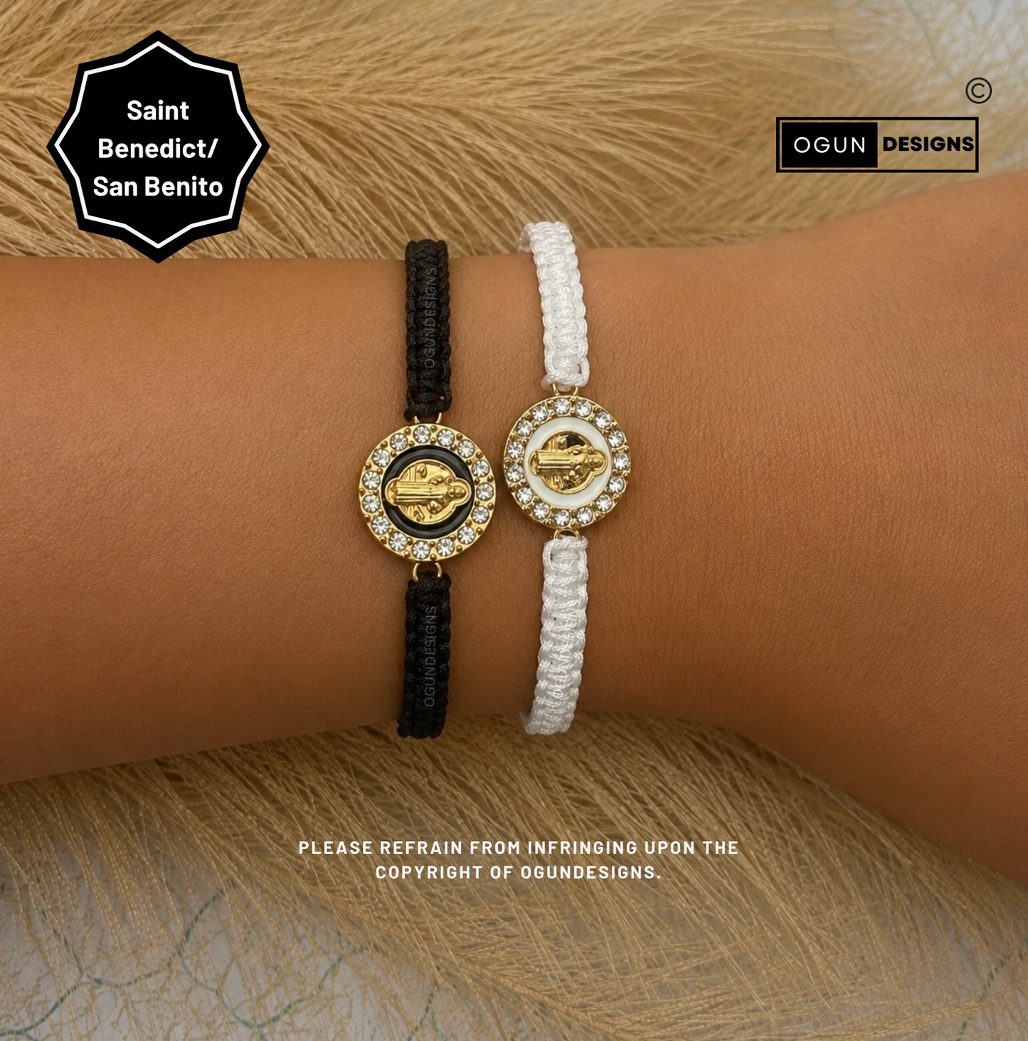 Saint Benedict Bracelet, Woven Bracelet, Spiritual protection bracelet, St. Benedict Pulsera, Pulsera De San Benito