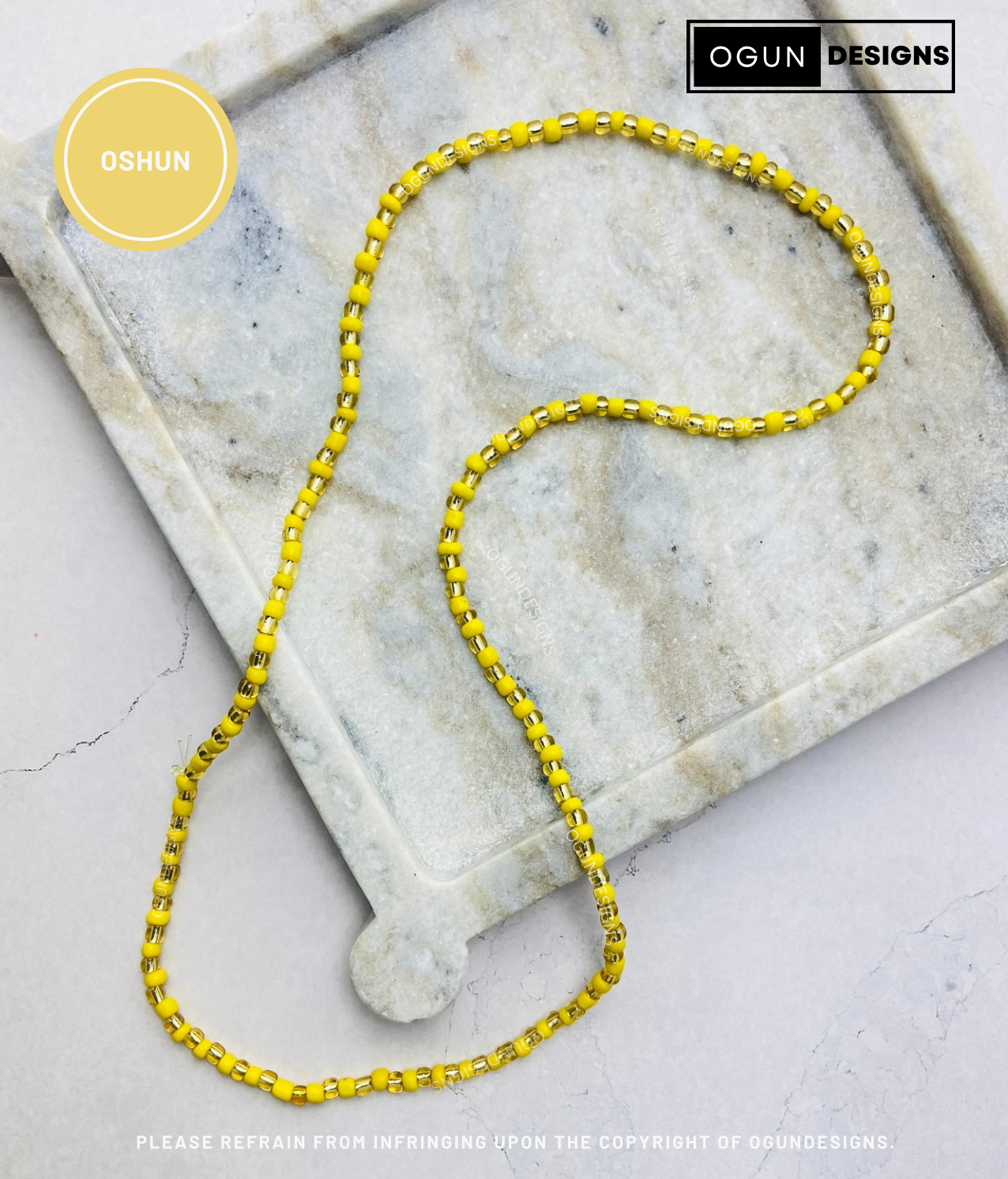 Oshun Santeria Yoruba Protection Necklace, Oshun Eleke Necklace, Oshun protection Necklace, Collar de Oshun