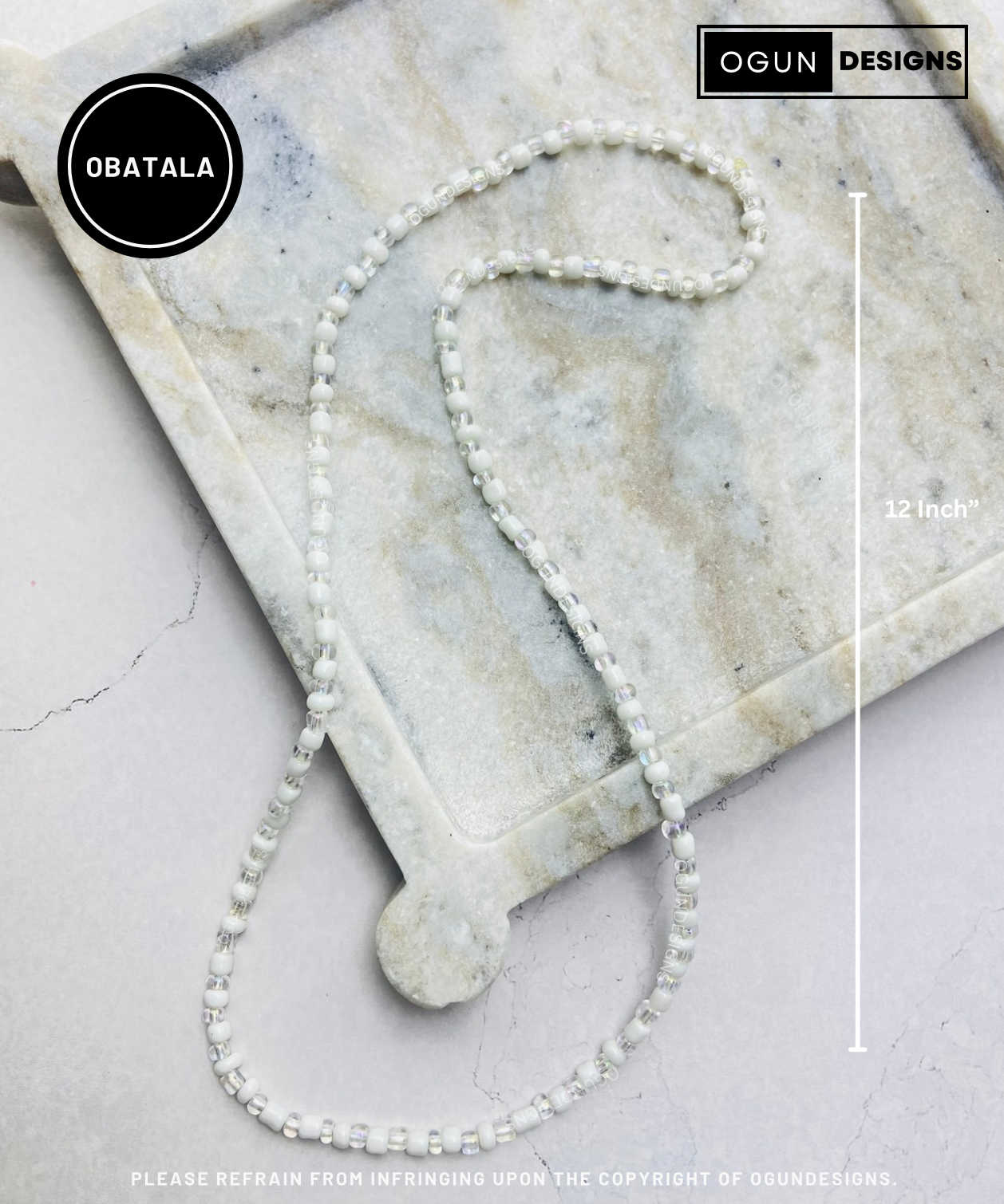 Obatala Necklace, Orisha Santeria Eleke Necklace, Collar De Obatala De Proteccion