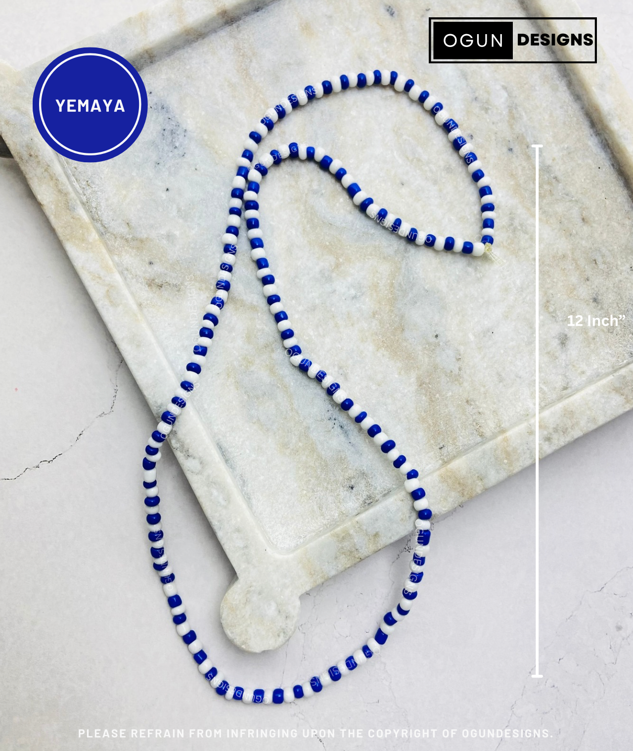 Yemaya Eleke Necklace, Orisha Santeria Yoruba Protection Necklace, Yemaya protection Necklace, Collar de Yamaya Eleke
