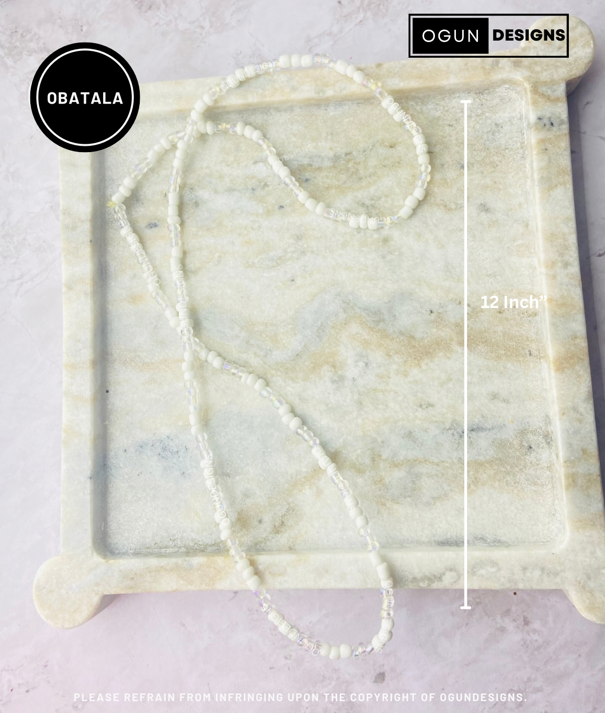 Obatala Necklace, Orisha Santeria Eleke Necklace, Collar De Obatala De Proteccion