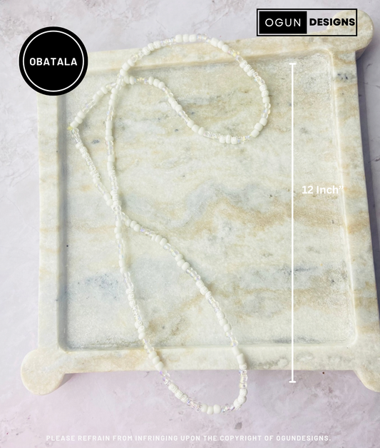 Obatala Necklace, Orisha Santeria Eleke Necklace, Collar De Obatala De Proteccion
