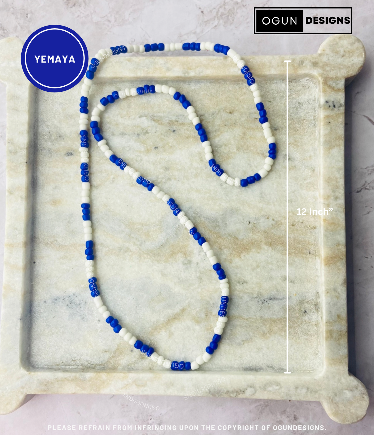 Yemaya Eleke Necklace, Orisha Santeria Yoruba Protection Necklace, Yemaya protection Necklace, Collar de Yamaya Eleke