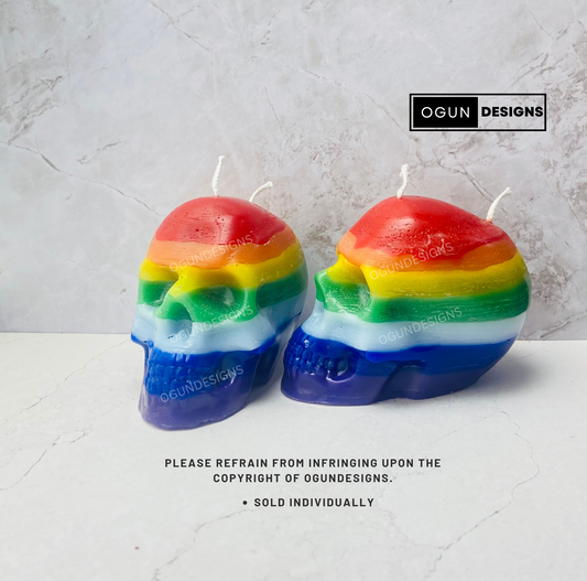 Chakra Skull Candle, Chakra Candles, Skull Candles, Cleansing & Protection, Aura, Vela de calavera de los chakras, Velas de los chakras, Limpia y protección, Calaveras