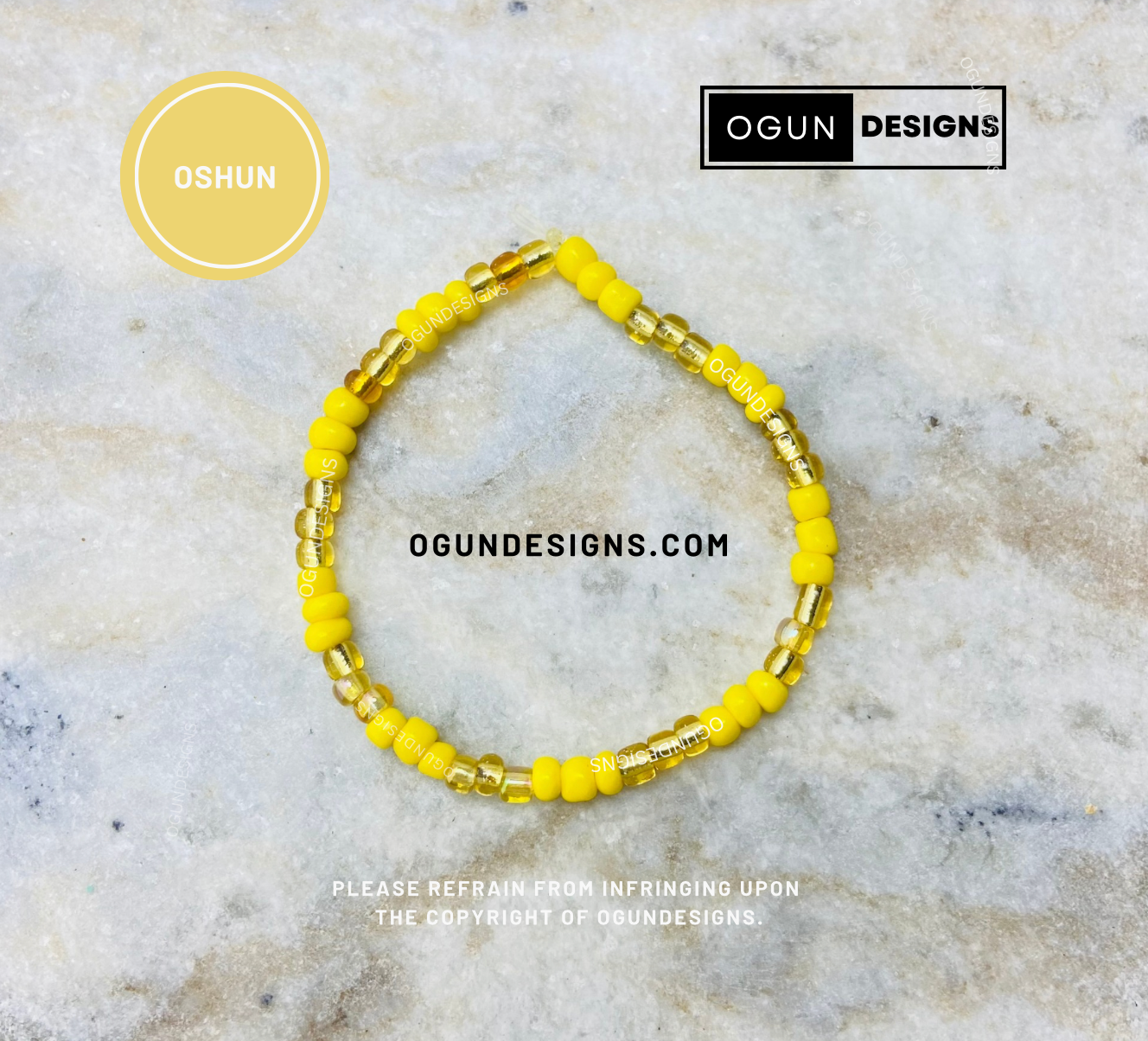 Oshun Orisha Bracelet, Pulsera De Oshun, Santeria Oshun de proteccion, Protection Bracelet