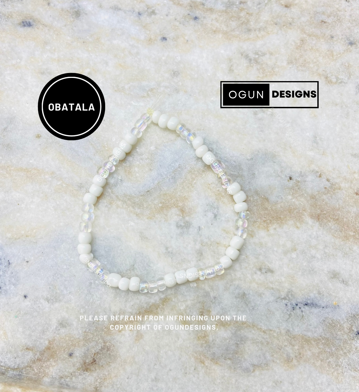 Obatala Orisha Bracelet, Pulsera De Obatala, Santeria Obatala de proteccion, Protection Bracelet